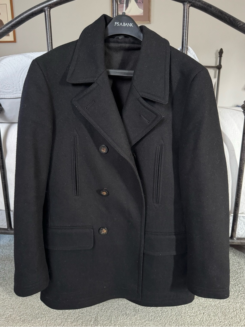 Ralph Lauren Black Wool Peacoat